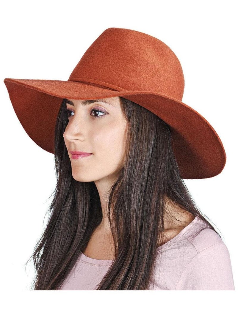 Chapeau capeline laine MILIE Orange - Kiabi