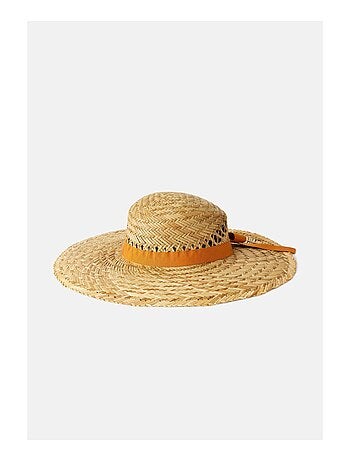 Chapeau capeline paille naturelle avec ruban