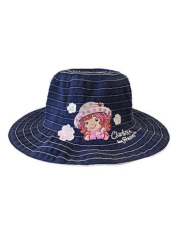 Chapeau Charlotte aux fraises bleu jean