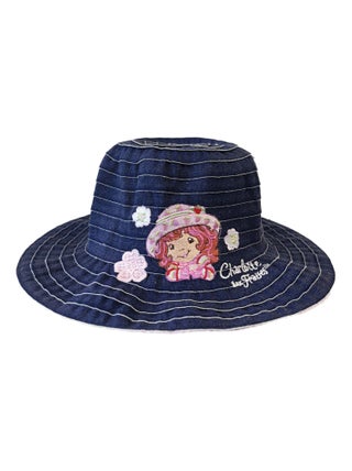 Chapeau Charlotte aux fraises bleu jean