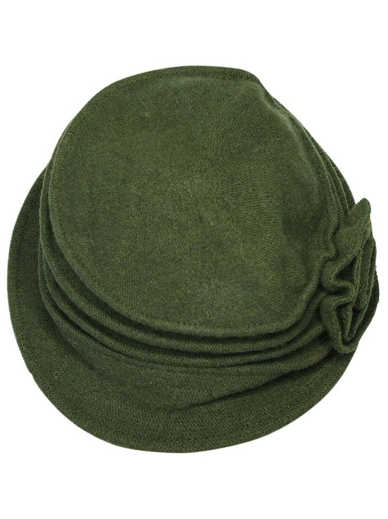 chapeau cloche 100% laine Kaki - Kiabi