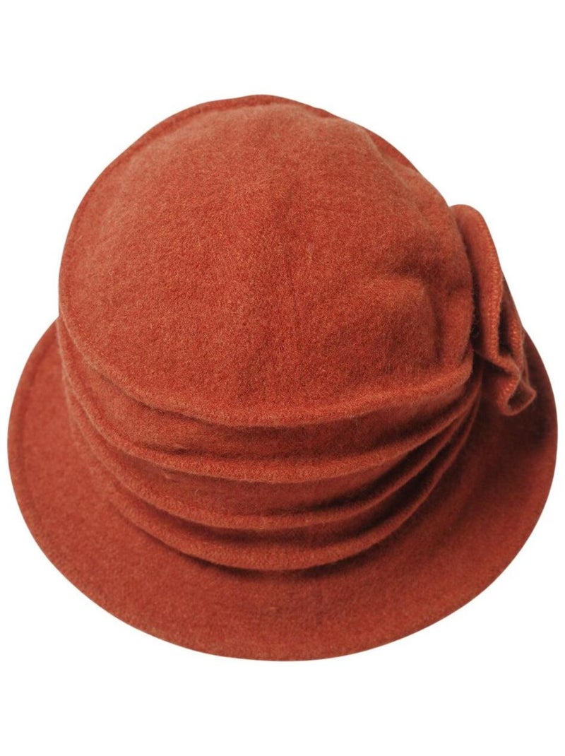 chapeau cloche 100% laine Orange clémentine - Kiabi