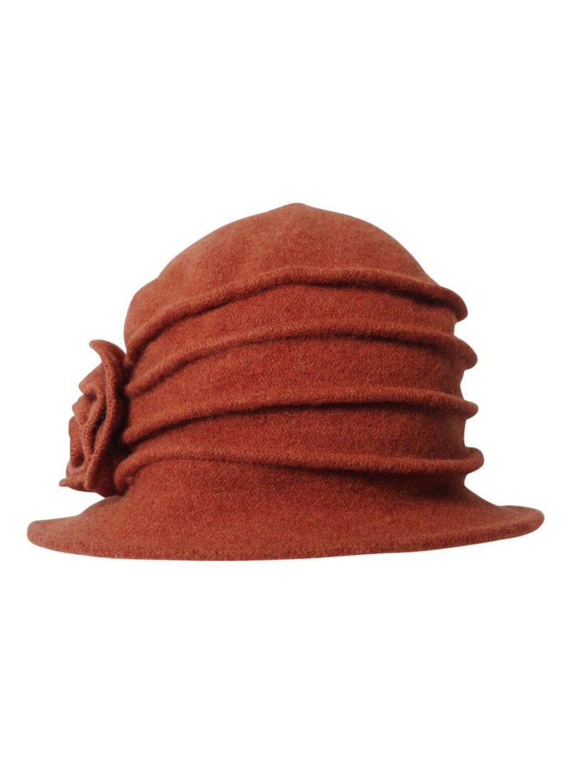 chapeau cloche 100% laine Orange clémentine - Kiabi