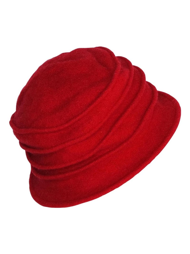 chapeau cloche 100% laine Rouge - Kiabi