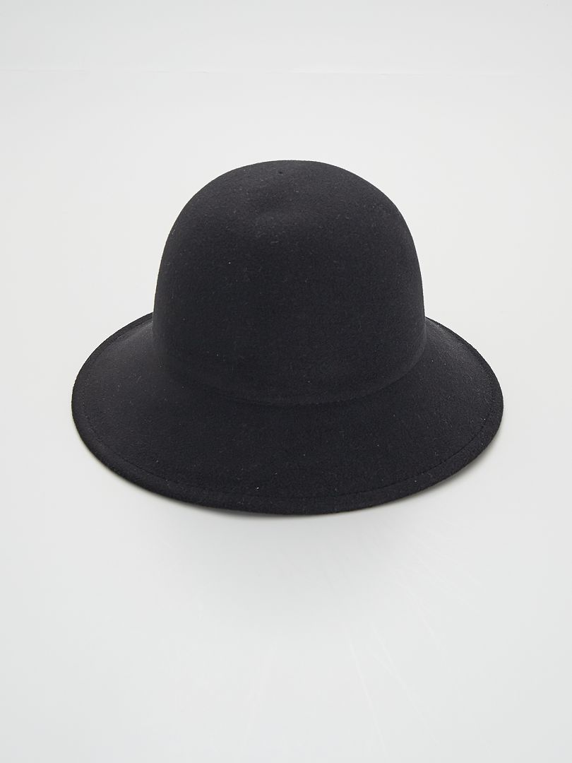 Chapeau cloche noir - Kiabi