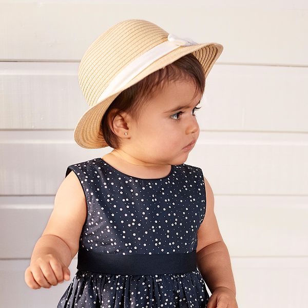 LACOFIA Bonnet de Naissance Chapeau de Princesse en Coton bébé Fille Casquette d'été en Dentelle bébé avec mentonnière réglable