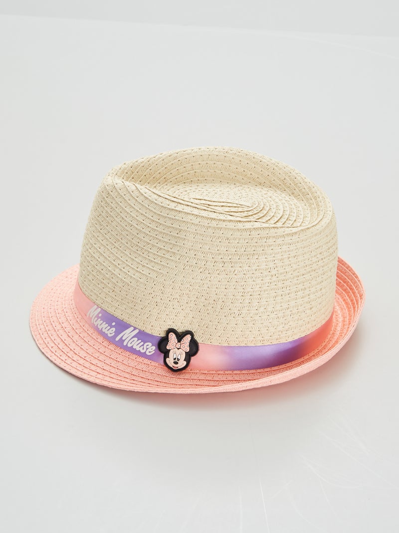 Chapeau de paille bicolore 'Minnie' 'Disney' Rose - Kiabi