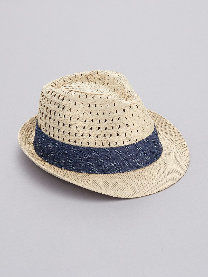 Chapeau de paille bleu - Kiabi