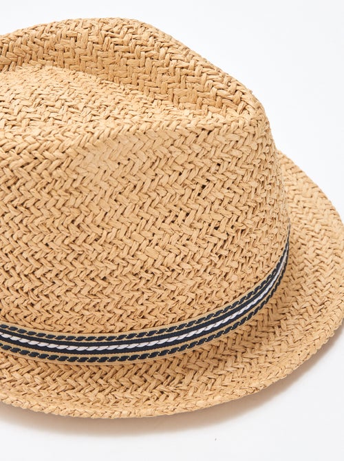 Chapeau de paille en papier tressé - Kiabi
