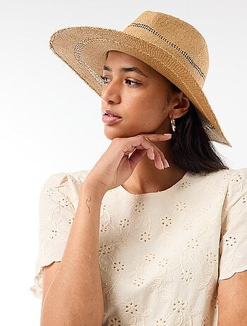 Chapeau de paille forme Borsalino