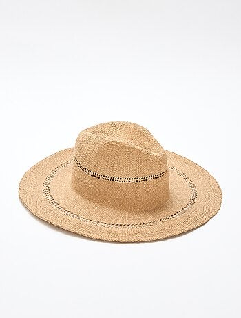 Chapeau de paille forme Borsalino