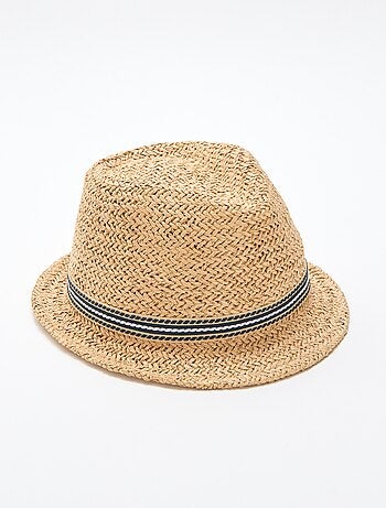 Chapeau de paille forme Borsalino