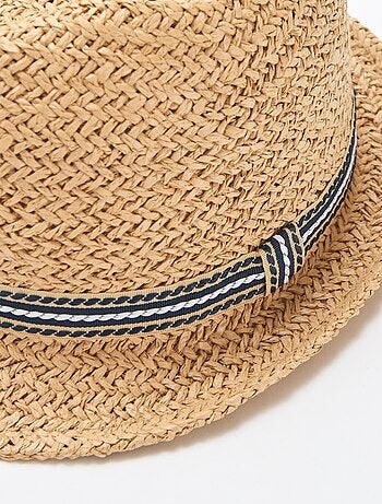 Chapeau de paille forme Borsalino