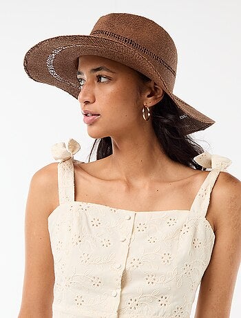 Chapeau de paille forme Borsalino