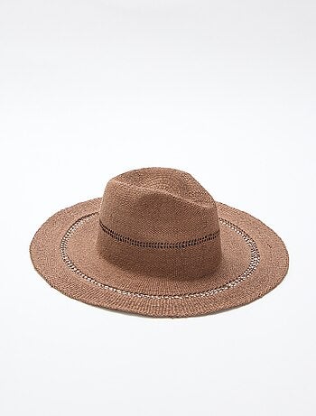 Chapeau de paille forme Borsalino