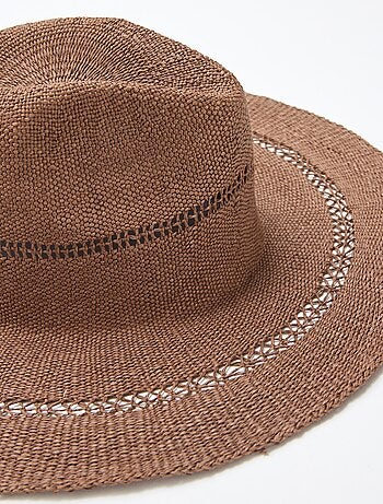 Chapeau de paille forme Borsalino