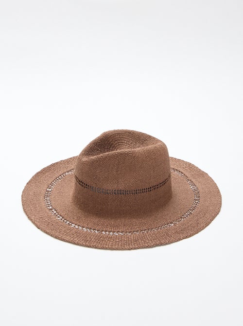 Chapeau de paille forme Borsalino - Kiabi