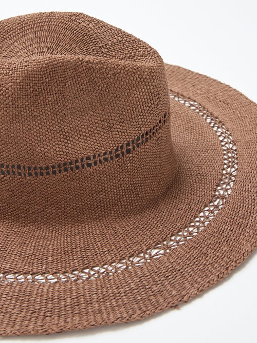 Chapeau de paille forme Borsalino - Kiabi