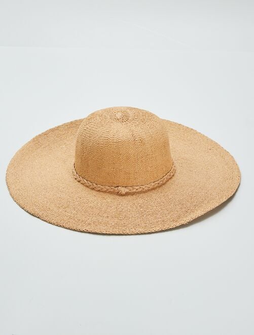 Chapeau de paille forme capeline - Kiabi