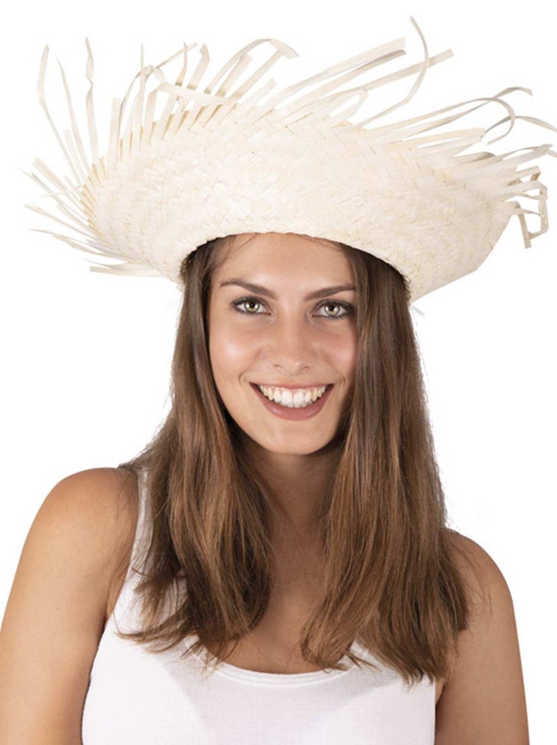 Chapeau de paille Hawaï beige - Kiabi