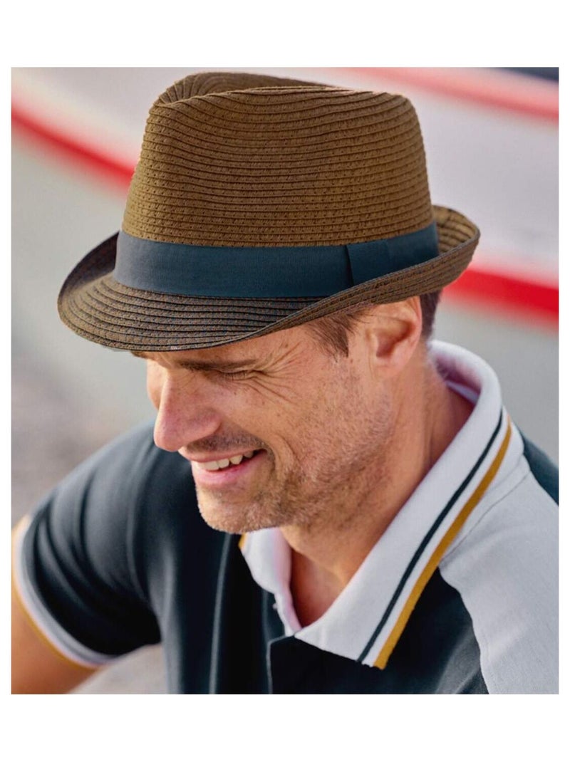 Chapeau de Paille Marron   - ATLAS FOR MEN Camel - Kiabi