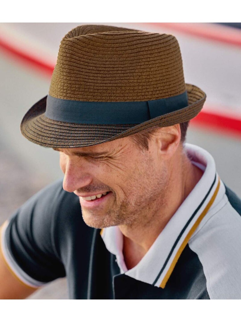Chapeau de Paille Marron   - ATLAS FOR MEN Camel - Kiabi