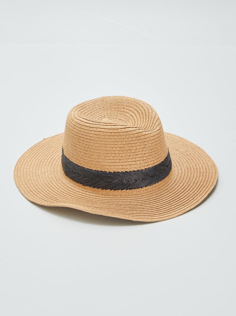 Chapeau de paille Noir - Kiabi