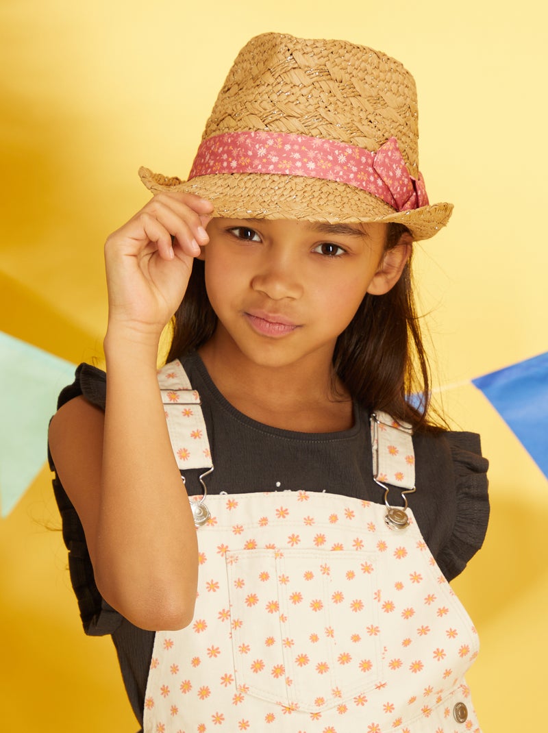 Chapeau de paille Rose - Kiabi