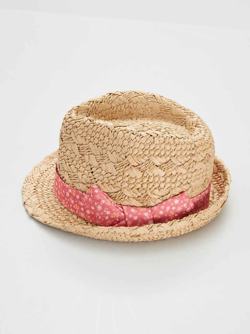 HFWGYK-Peron Chapeau De Paille Pour L'été Chapeau De Plage Chapeau De Loisirs Naturel Trilby[214