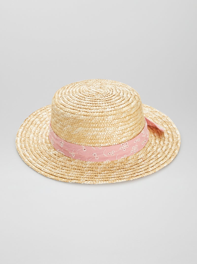 Chapeau de paille Rose - Kiabi