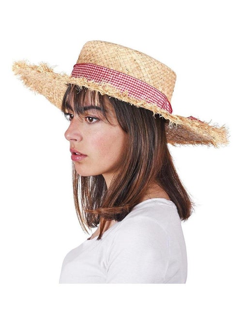 Chapeau de paille vichy - Kiabi