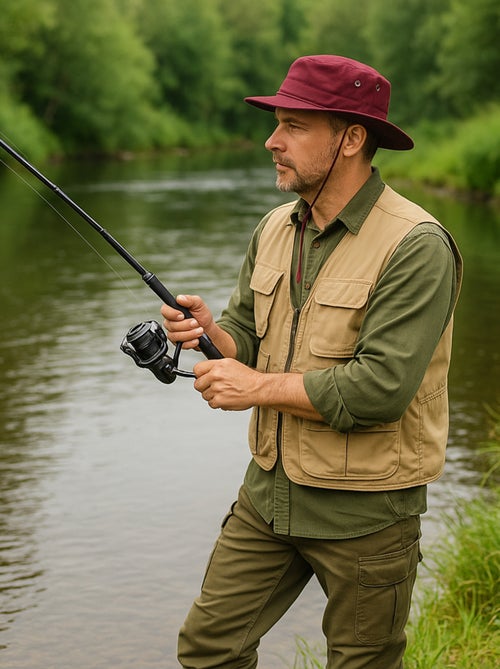 Chapeau de pêche et chasse avec cordon réglable - Kiabi Chapeau de pêche et chasse avec cordon réglable - Kiabi