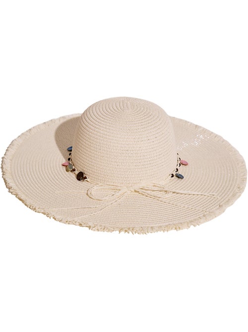 Chapeau de soleil large à perles Pamela - Kiabi