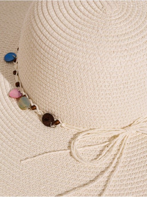Chapeau de soleil large à perles Pamela - Kiabi
