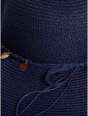 Chapeau de soleil large à perles Pamela