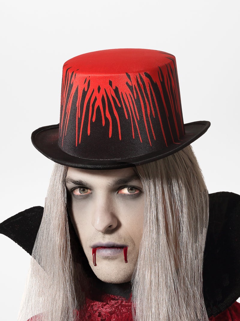 Chapeau effet ensanglanté - Déguisement noir/rouge - Kiabi