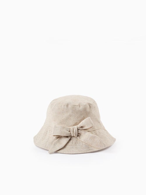 Chapeau en Mélange de Lin avec Nœud - Kiabi