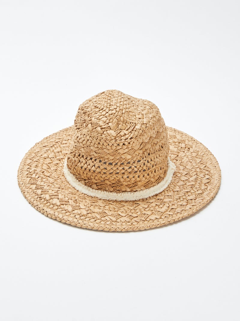 Chapeau en paille casual MARRON - Kiabi