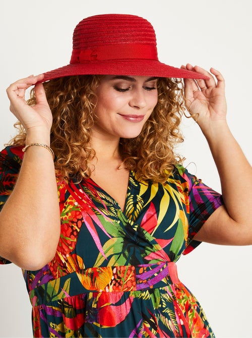 Chapeau en paille tressée style capeline - AFIBEL - Kiabi