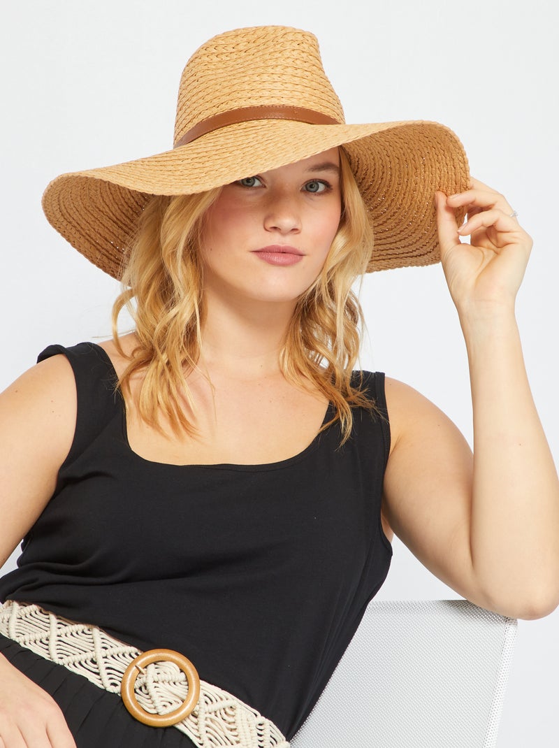 Chapeau en raphia BEIGE - Kiabi