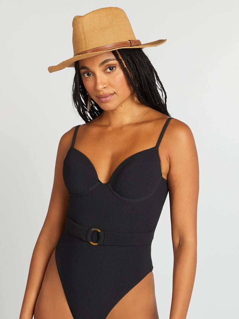 Chapeau en raphia Marron - Kiabi