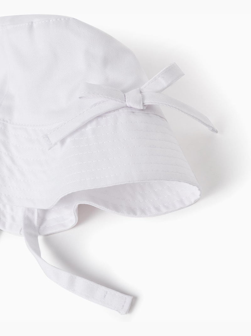 Chapeau en sergé avec nœud Blanc - Kiabi