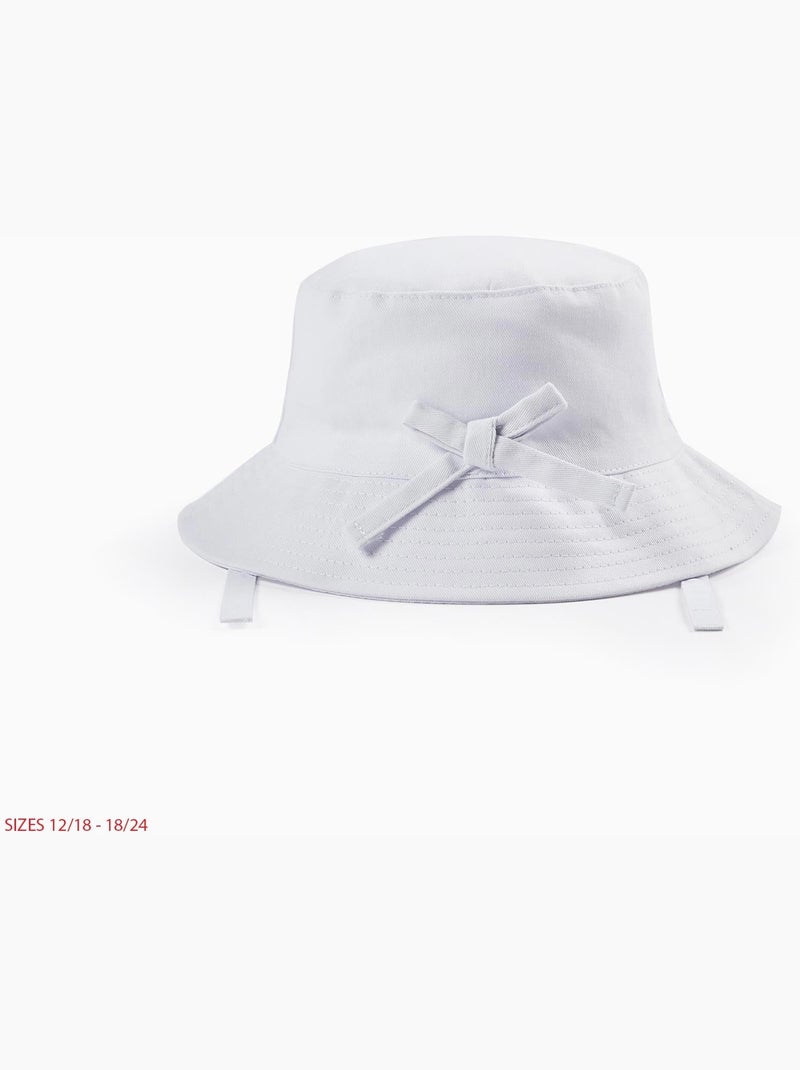 Chapeau en Sergé avec Nœud Décoratif Blanc - Kiabi