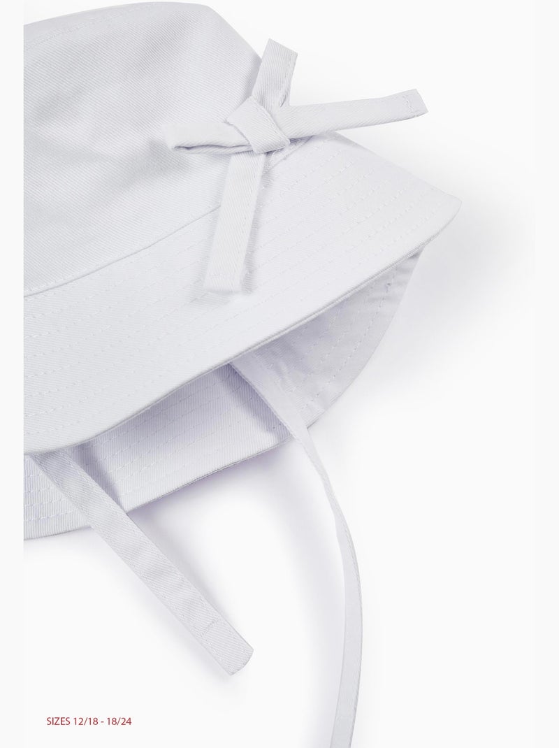 Chapeau en Sergé avec Nœud Décoratif Blanc - Kiabi