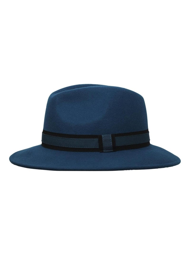 Chapeau fédora 100% laine IDRO Bleu pétrole - Kiabi