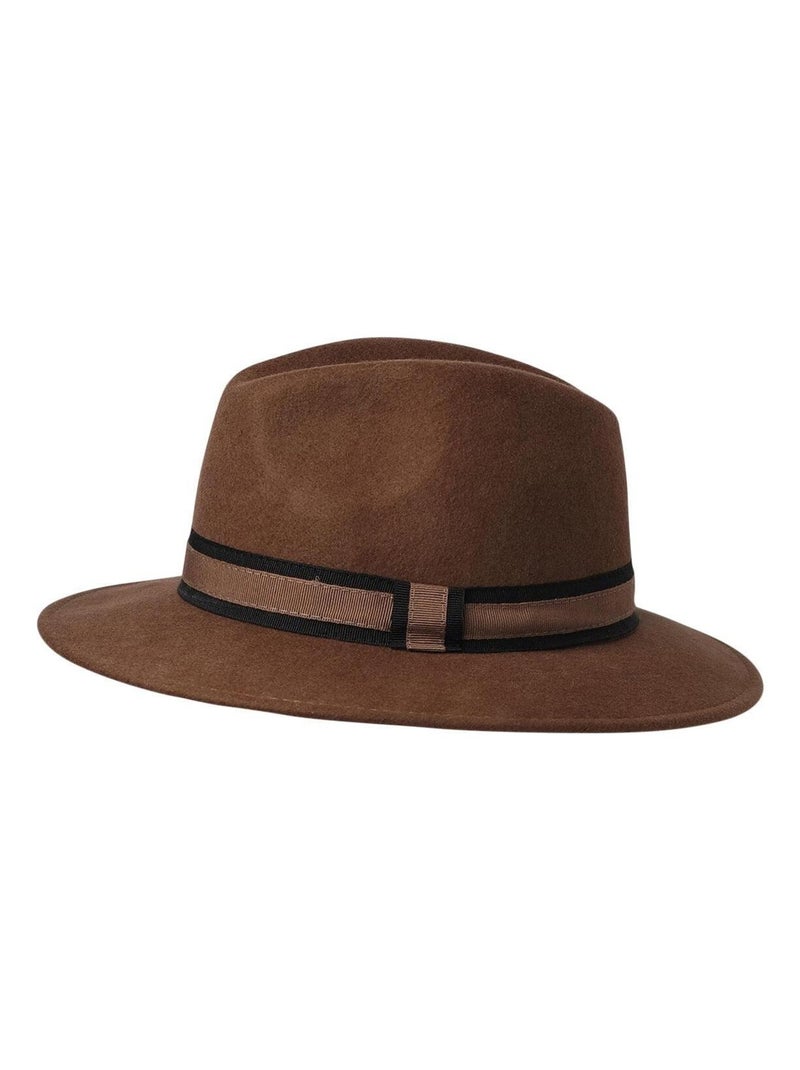 Chapeau fédora 100% laine MAJEUR Marron clair - Kiabi