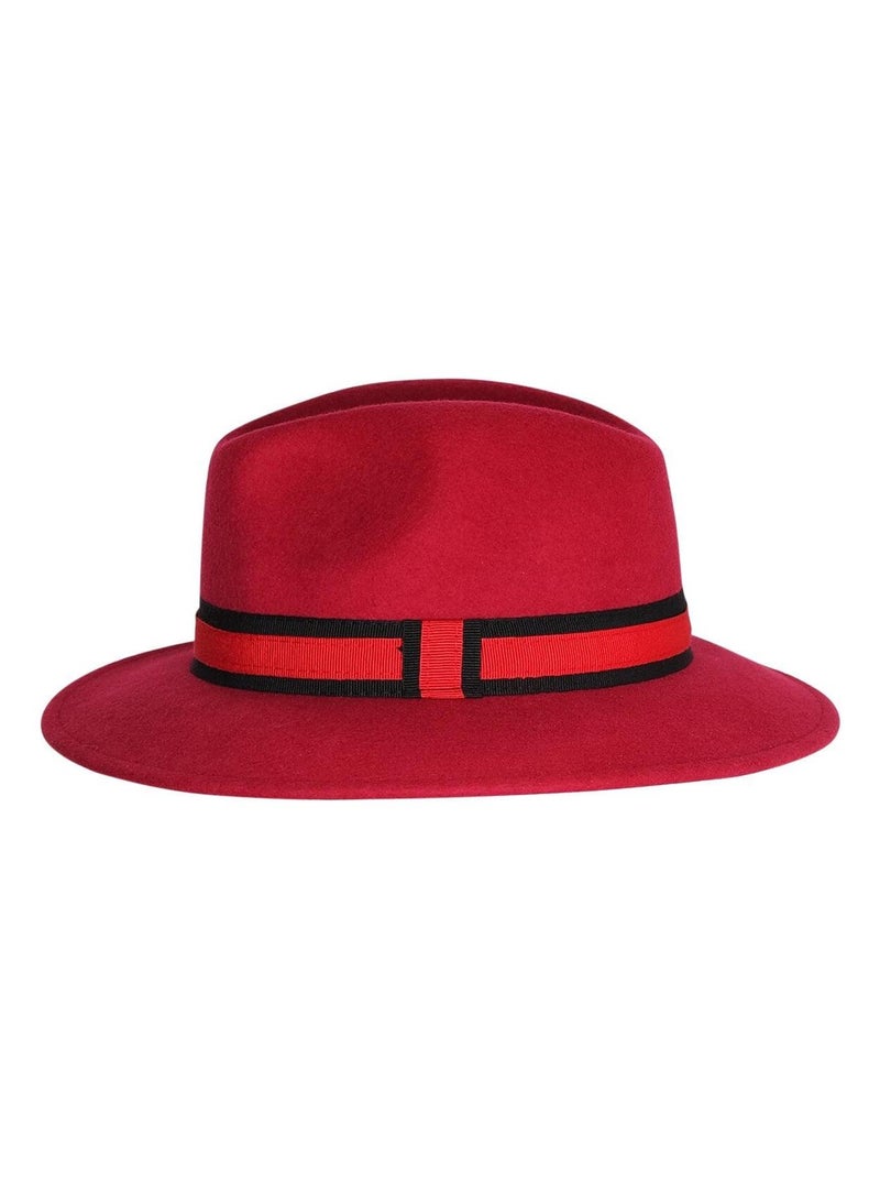 Chapeau fédora 100% laine MAJEUR Rose fushia - Kiabi