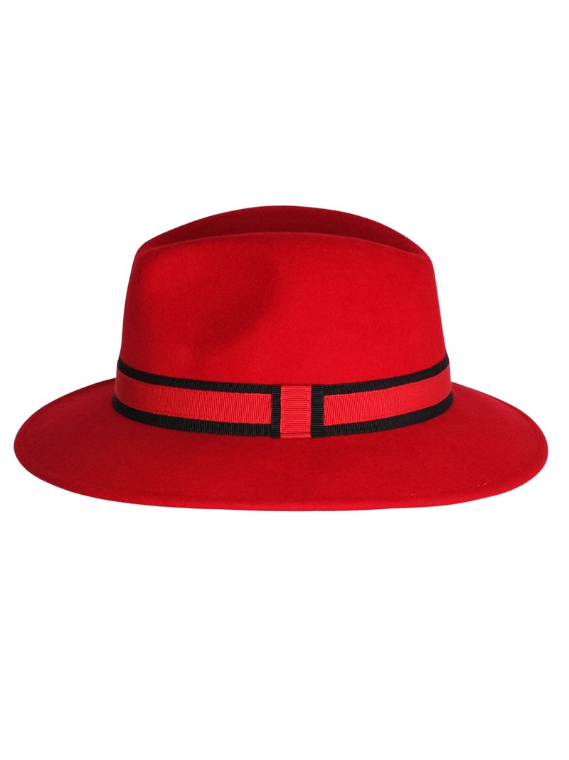 Chapeau fédora 100% laine MAJEUR Rouge - Kiabi