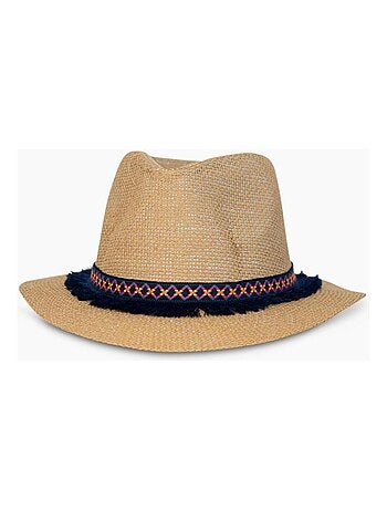 Chapeau fedora effet paille Kebello