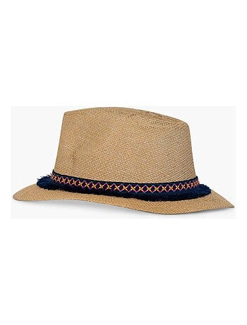 Chapeau fedora effet paille Kebello